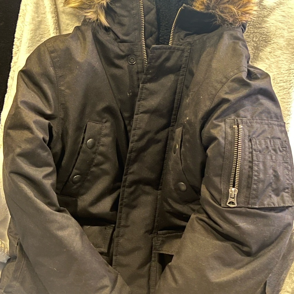 Boys Ralph Lauren coat with removable faux fur trim size 6